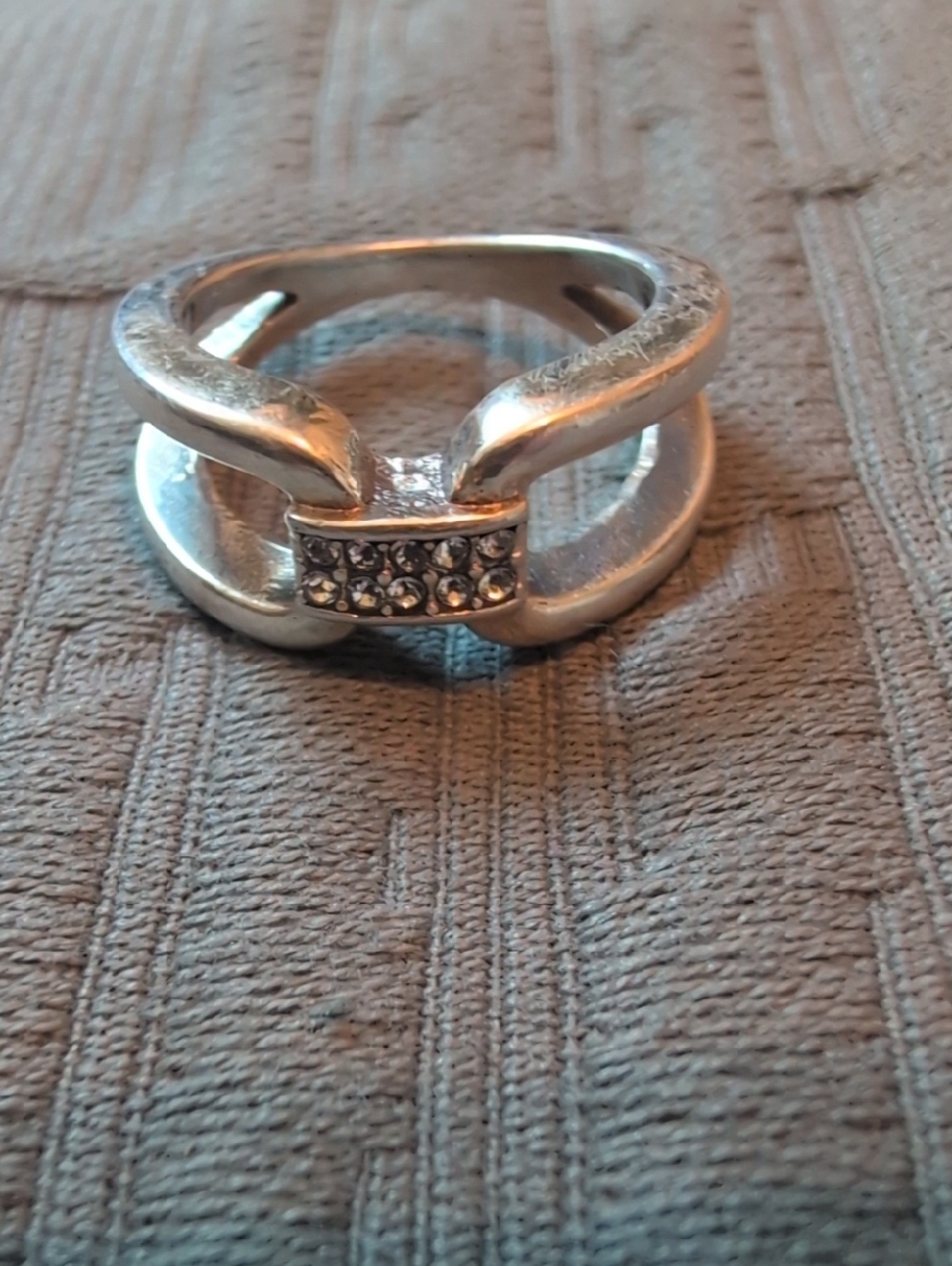 Brighton Silver Plated Meridian Crystal Accent Women's Ring